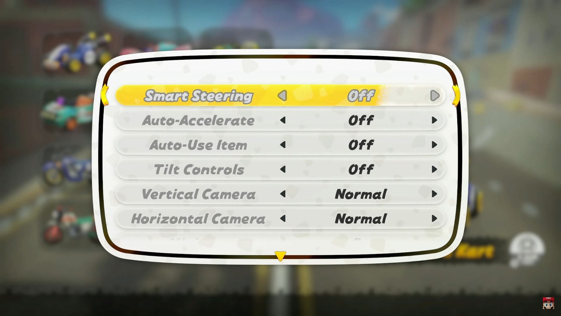 The menu still from Mario Kart World (Image via Nintendo)